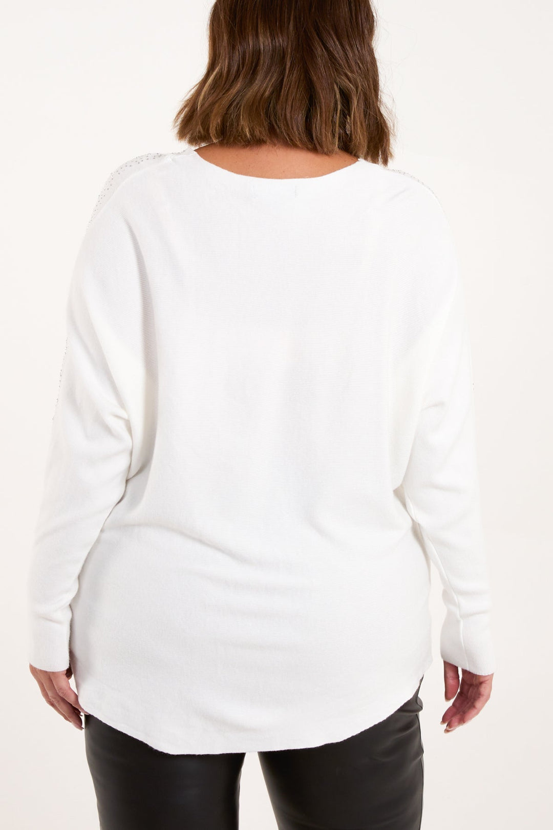 Diamanté Embellished Stud Knit Jumper