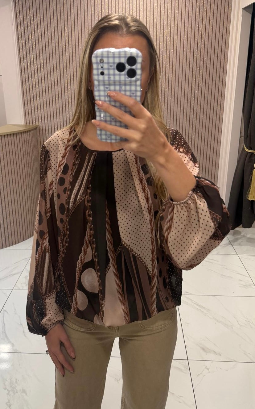 Penny Scarf Inspired Print Blouse