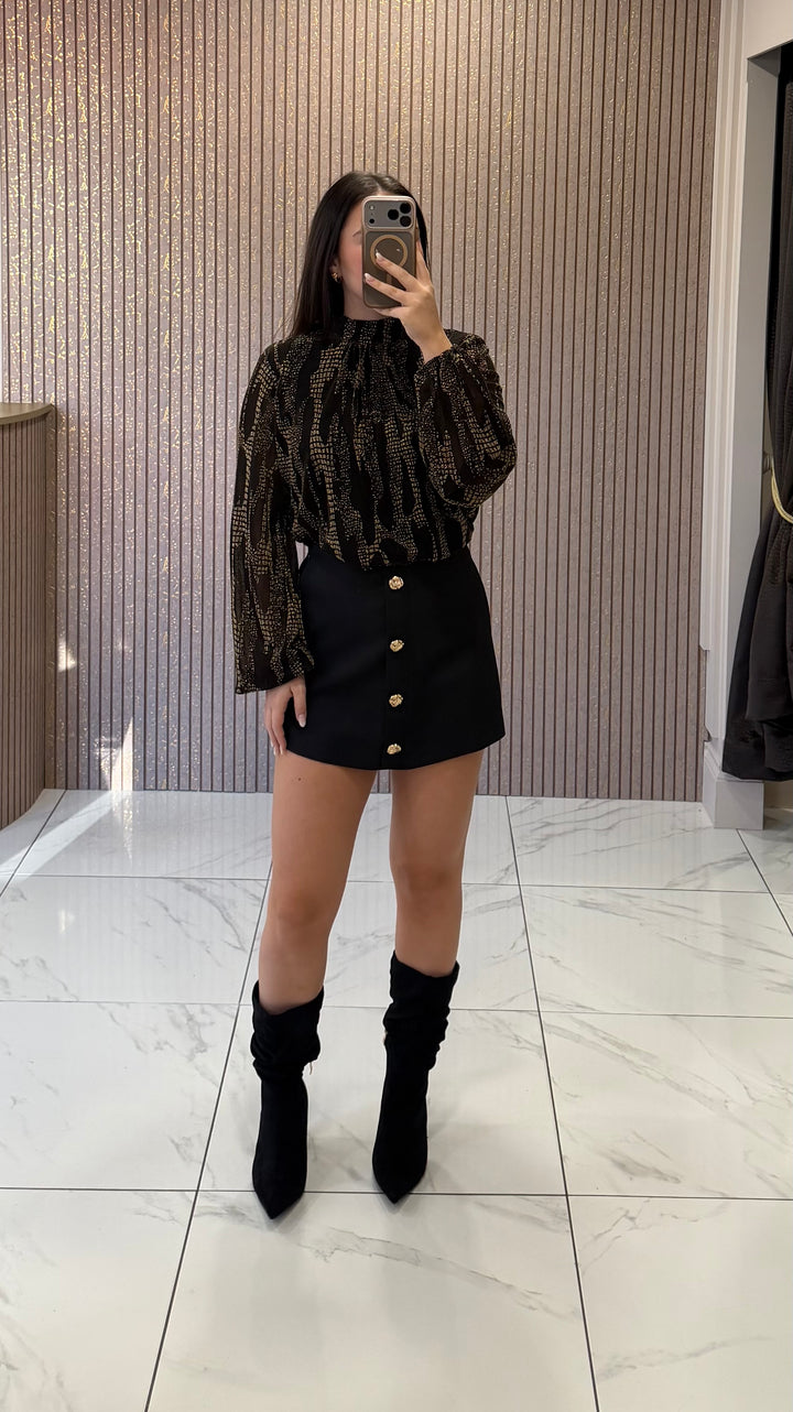 Gina Gold Snake Print Blouse