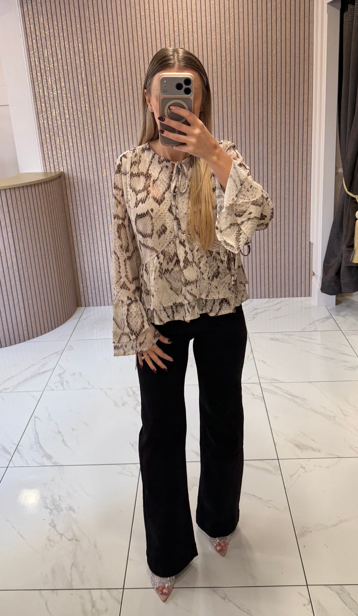 Nellie Grey Snake Print Blouse