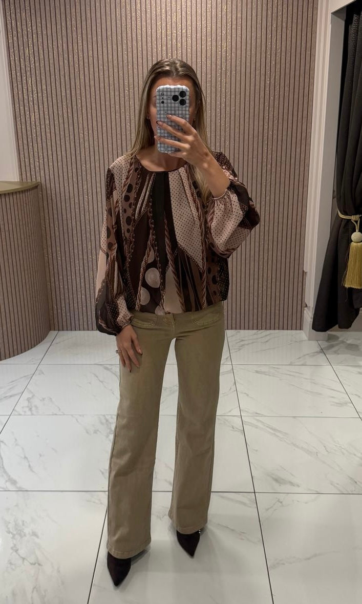 Penny Scarf Inspired Print Blouse