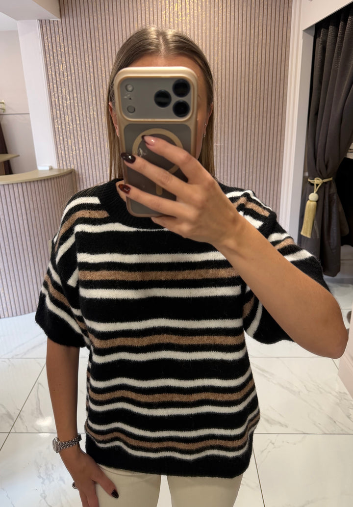 Zowie Chocolate Striped Knit Top/Jumper