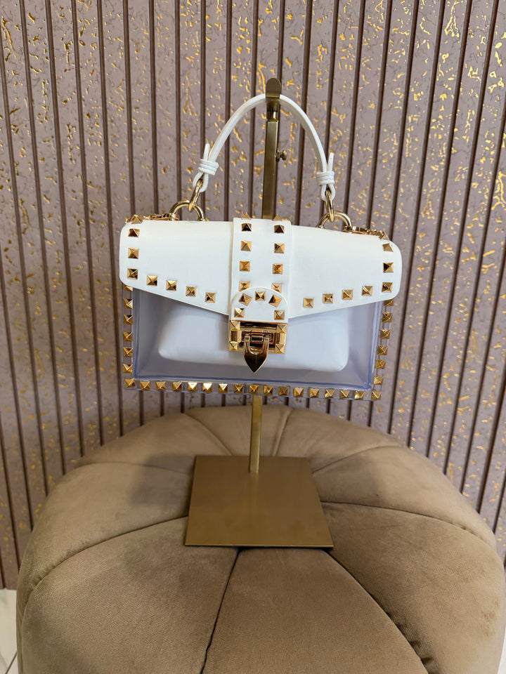 Anais Gold Stud Handbag With Detachable Long Strap
