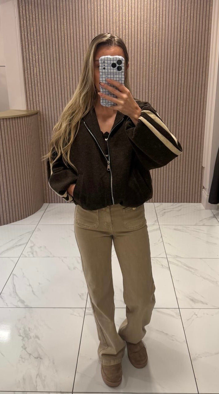 Mona Chocolate &amp; Cream Stripe Jacket