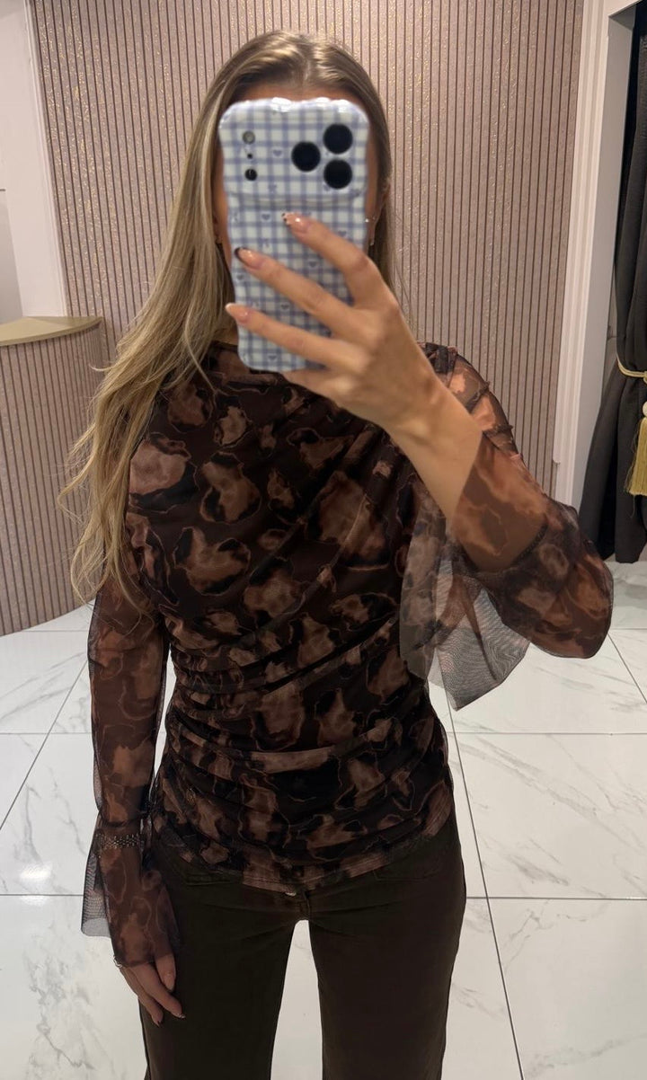 Mina Leopard Print Blouse/Top