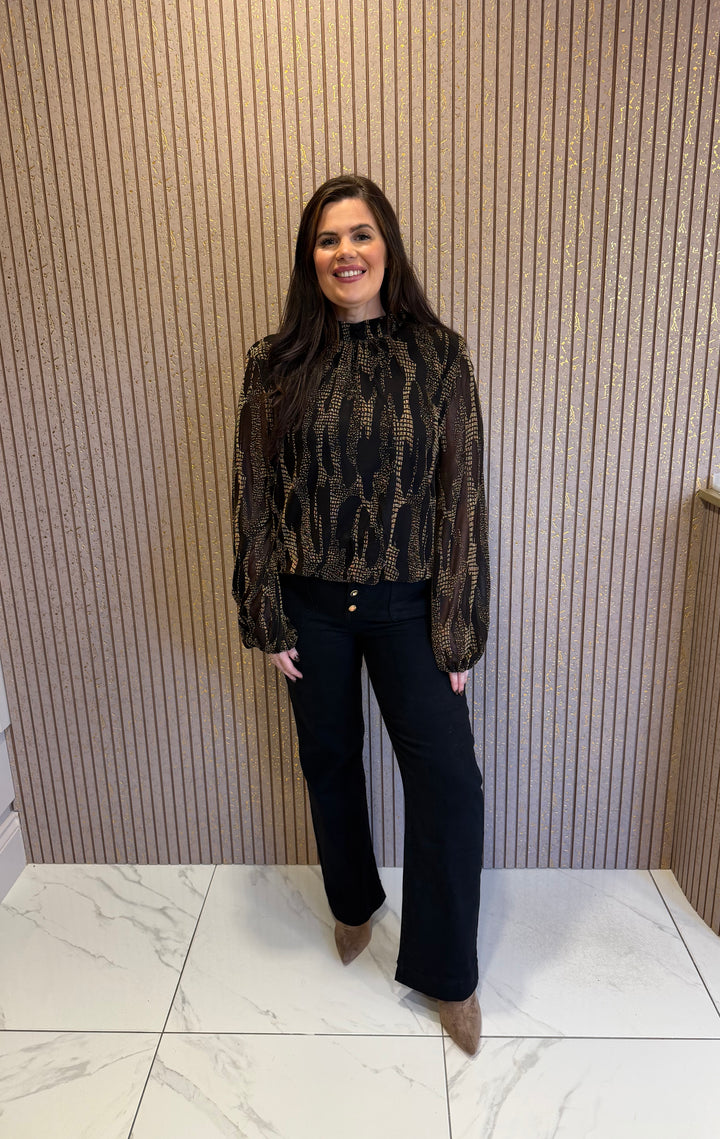 Gina Gold Snake Print Blouse