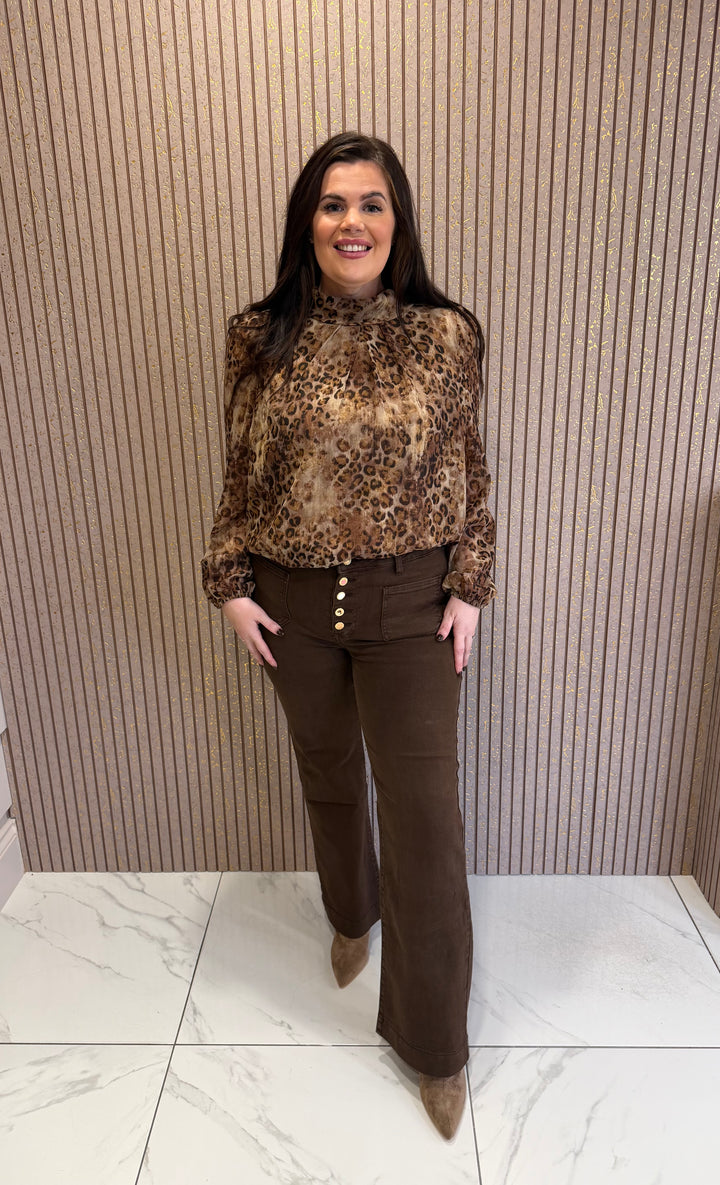 Laura Leopard Print Blouse