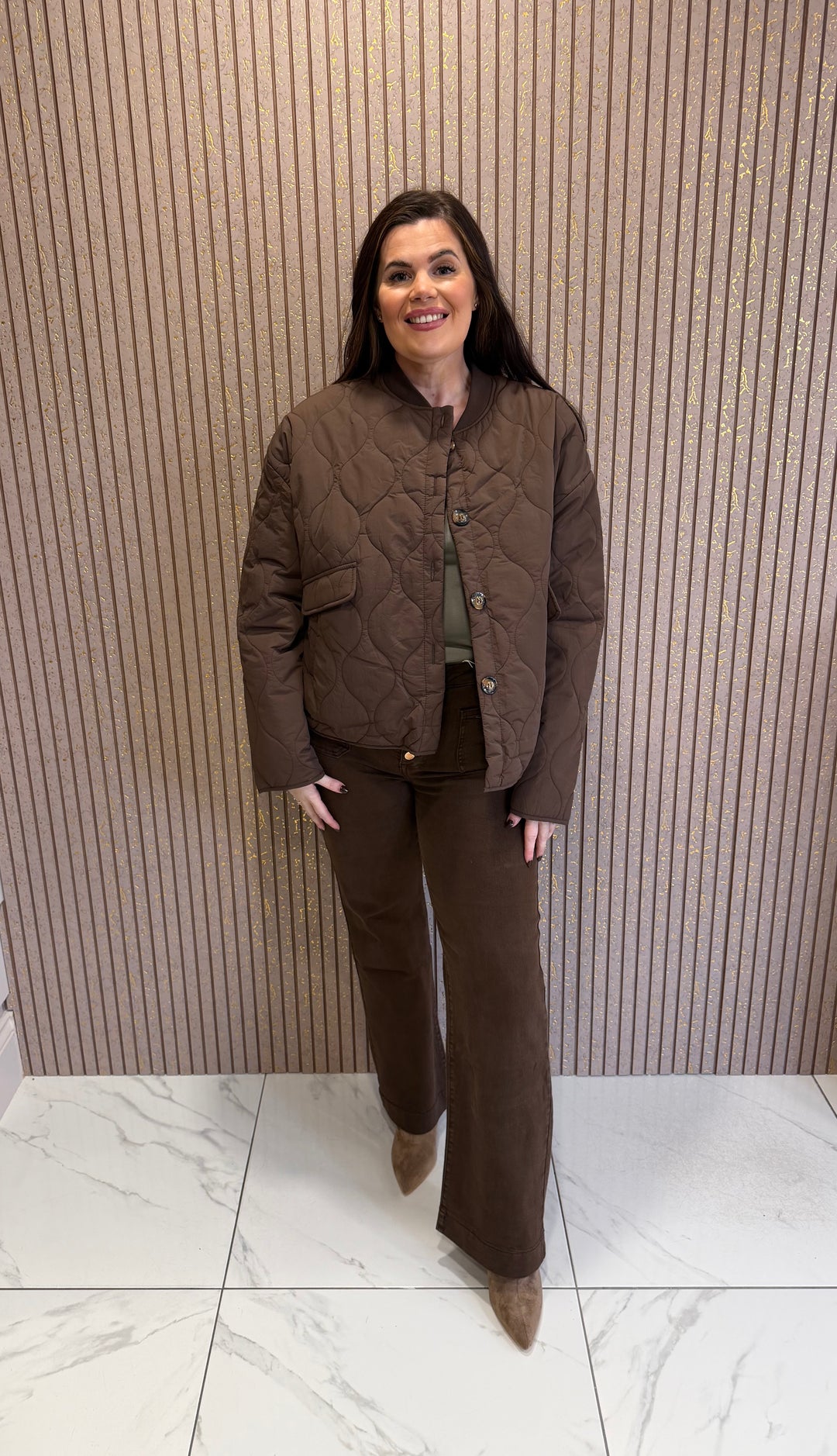 Connie Chocolate Quilted Jacket