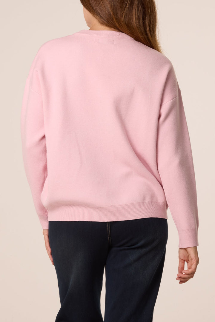 SOHO New York Pink &amp; Chocolate Knit Jumper