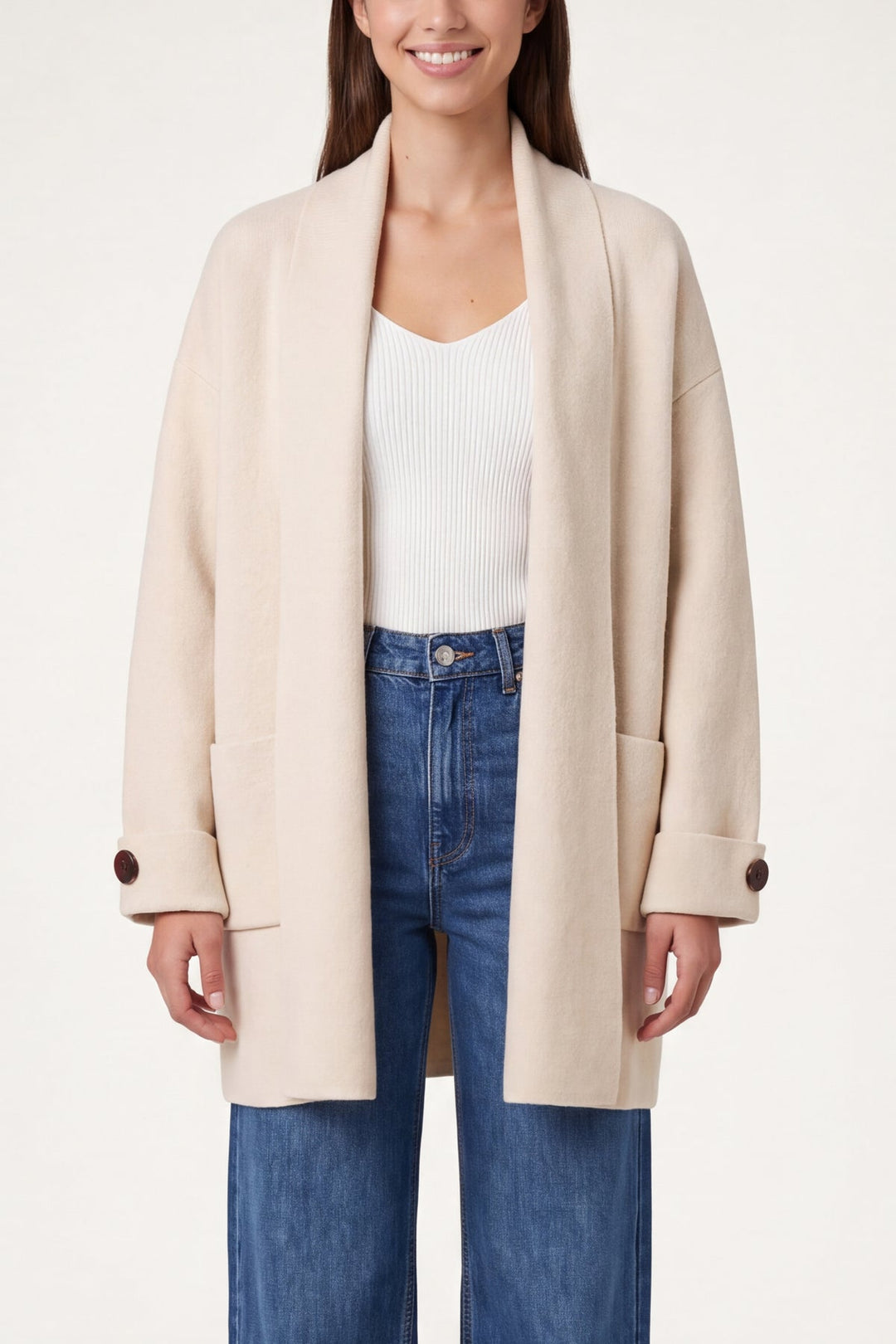 Anna Cream Heavyweight Cardigan