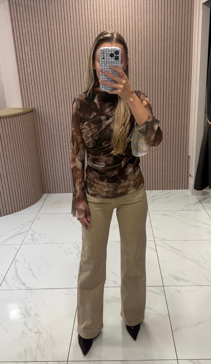 Mina Floral Print Blouse/Top