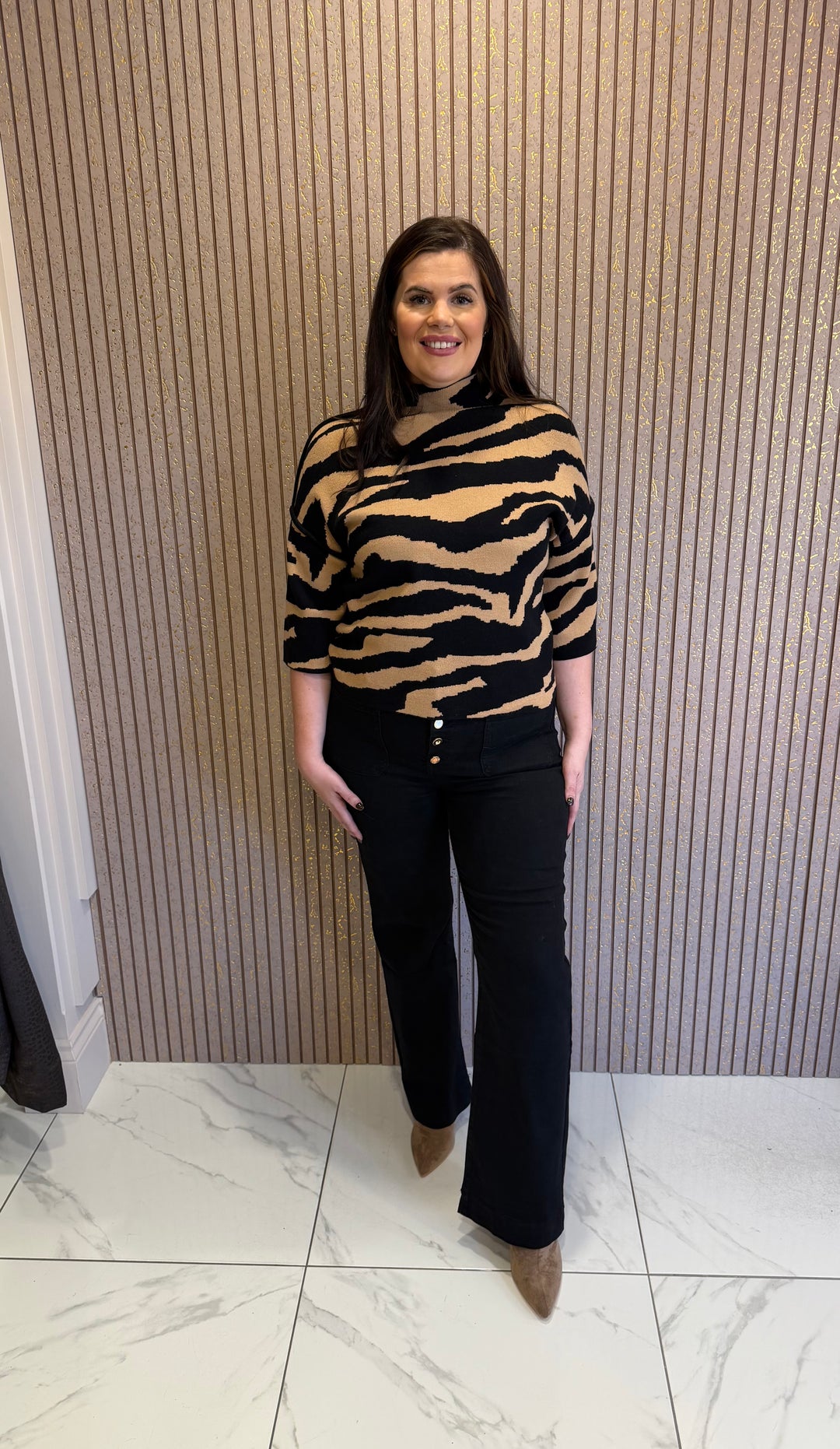 Isabella Zebra Print Knit Top/Jumper