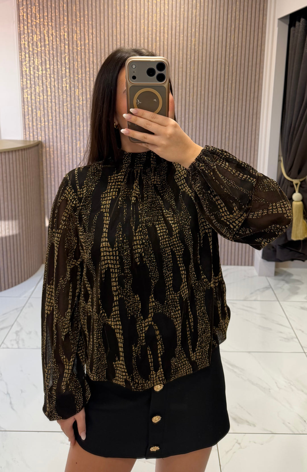 Gina Gold Snake Print Blouse