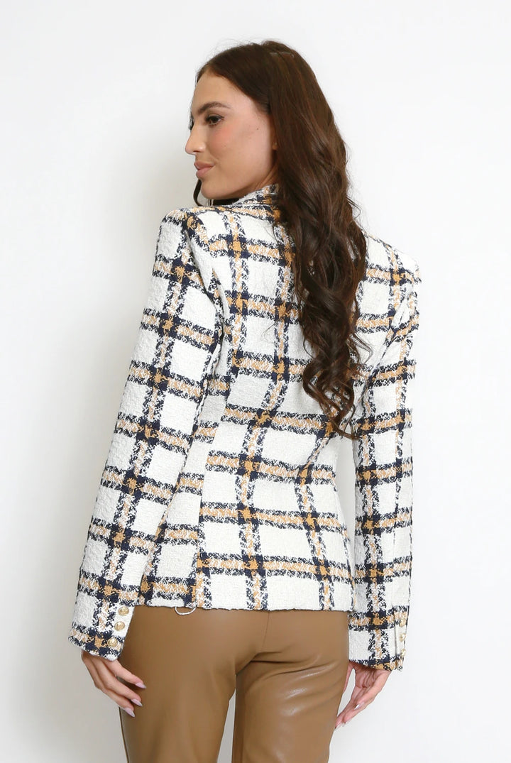 Grace Camel Blazer With Gold Buttons
