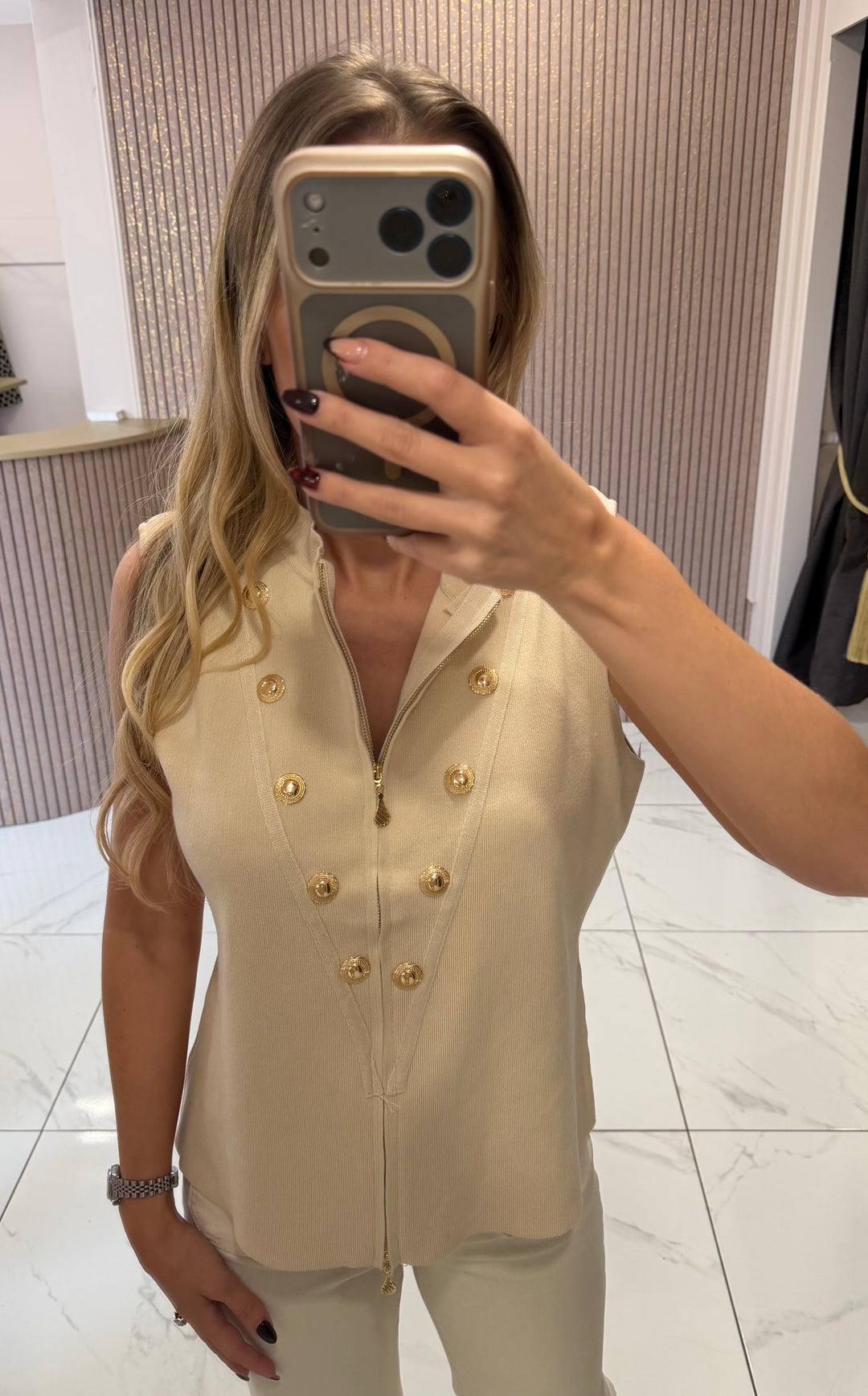 Molly Military Zip Up Top