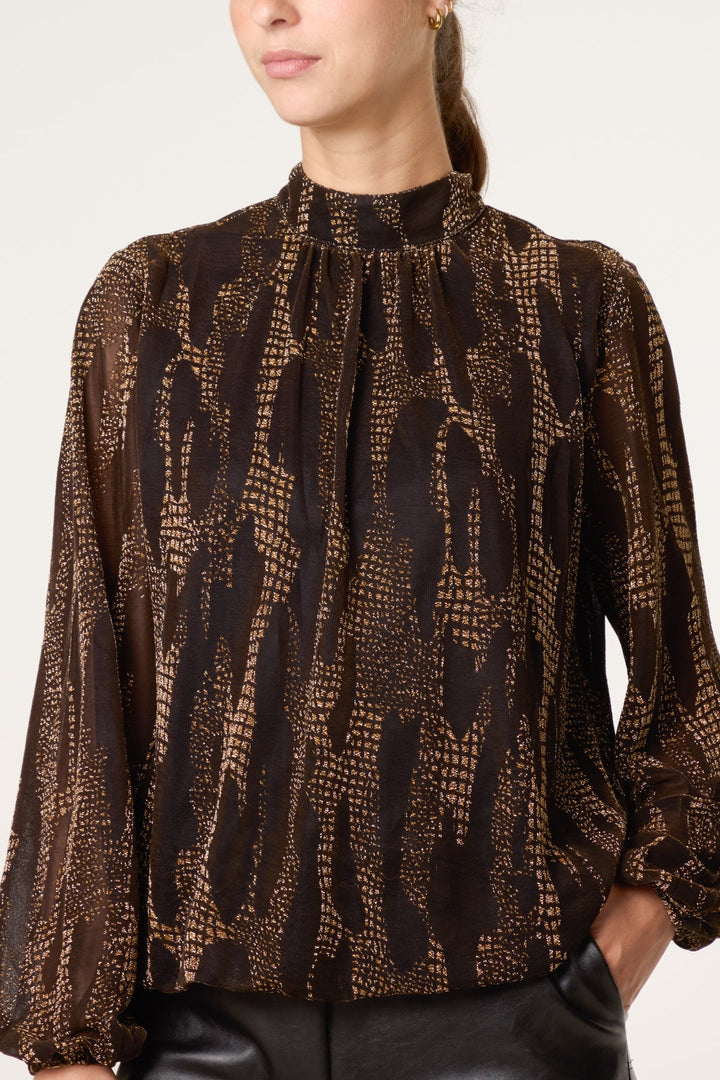 Gina Gold Snake Print Blouse