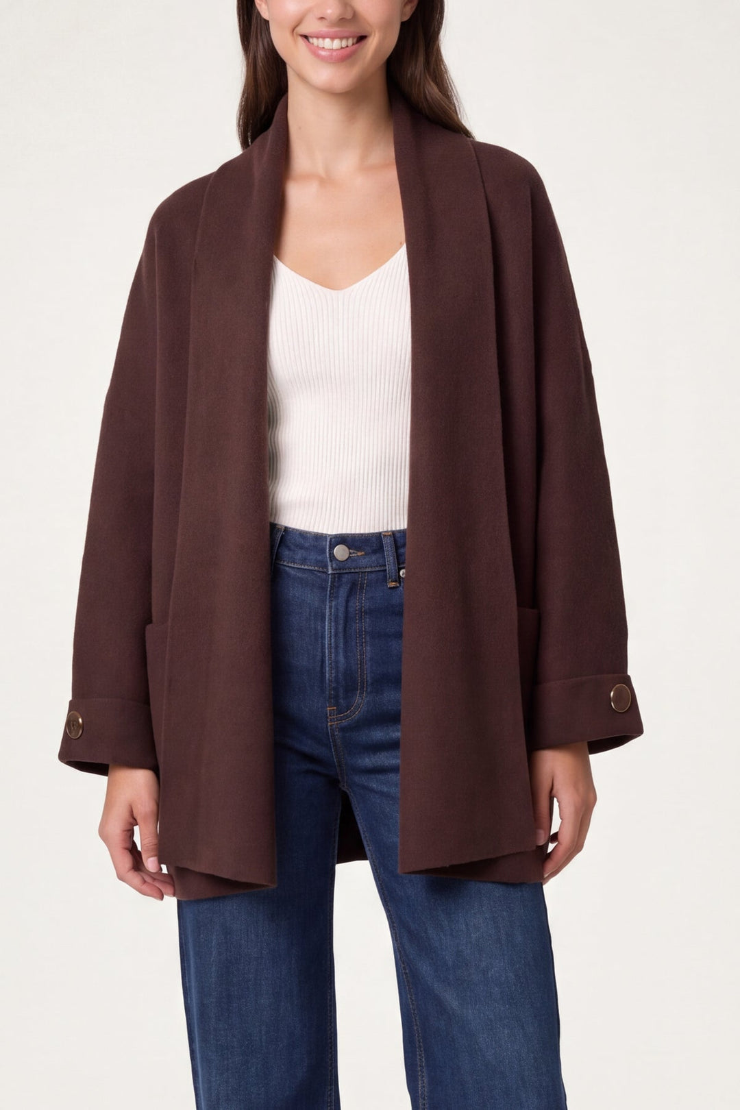 Anna Chocolate Heavyweight Cardigan