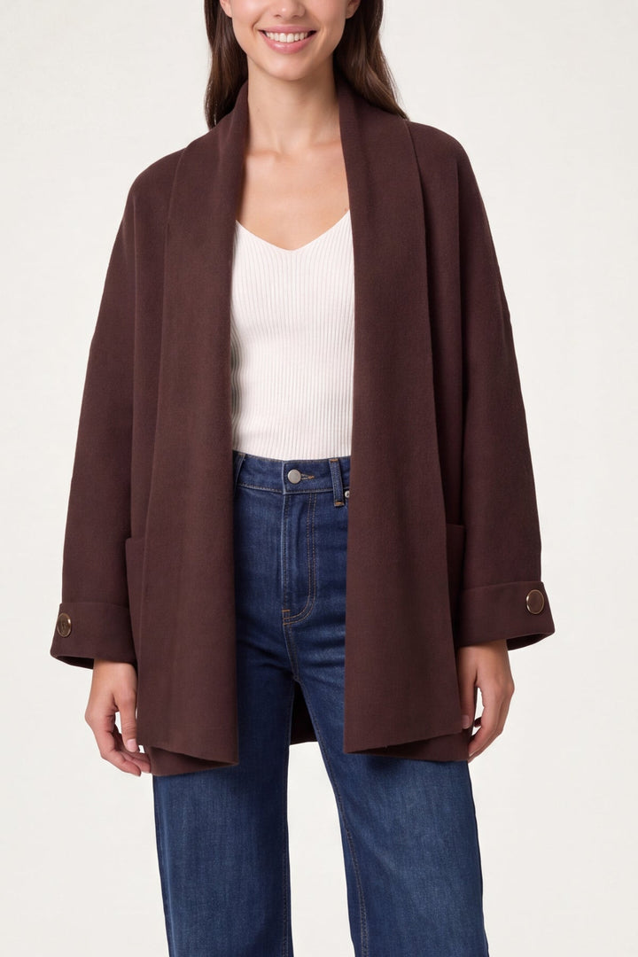 Anna Chocolate Heavyweight Cardigan