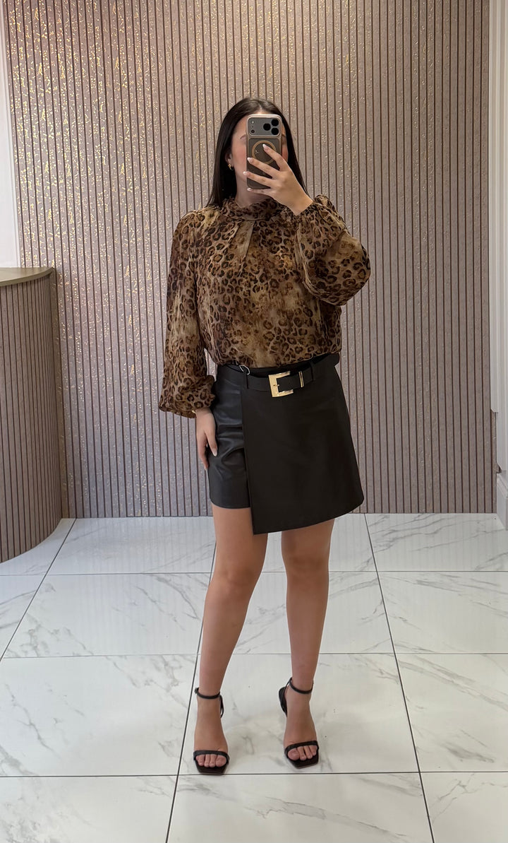 Laura Leopard Print Blouse