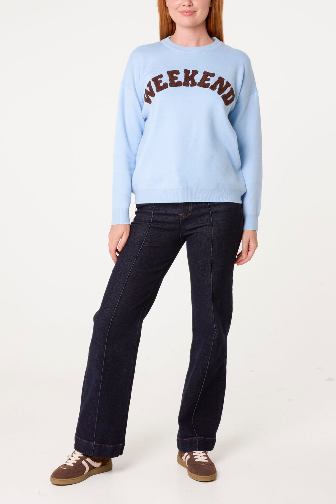 Weekend Blue &amp; Chocolate Knit Jumper
