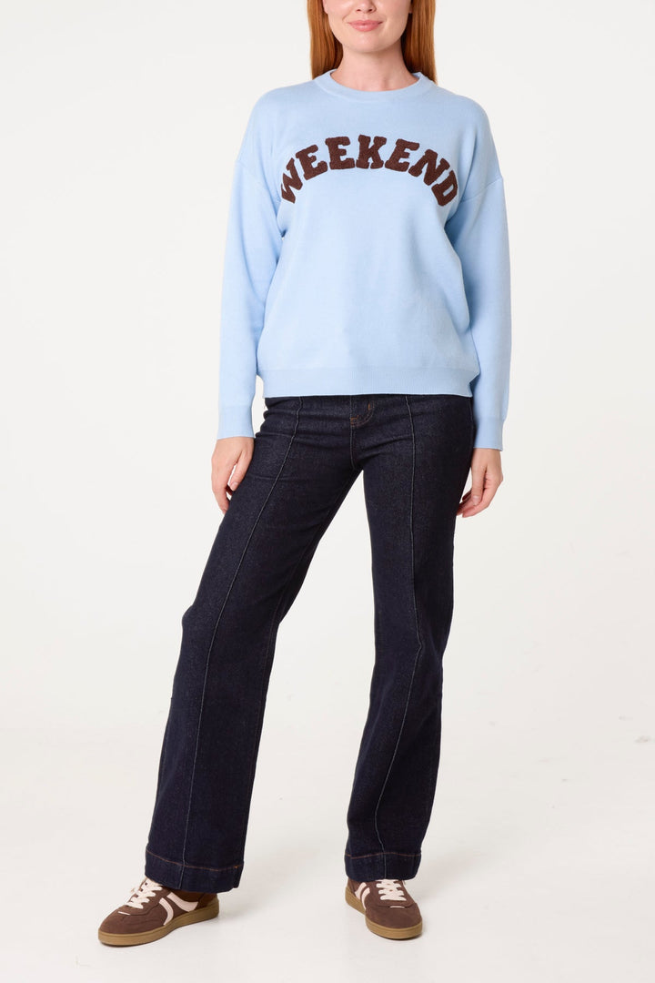 Weekend Blue &amp; Chocolate Knit Jumper