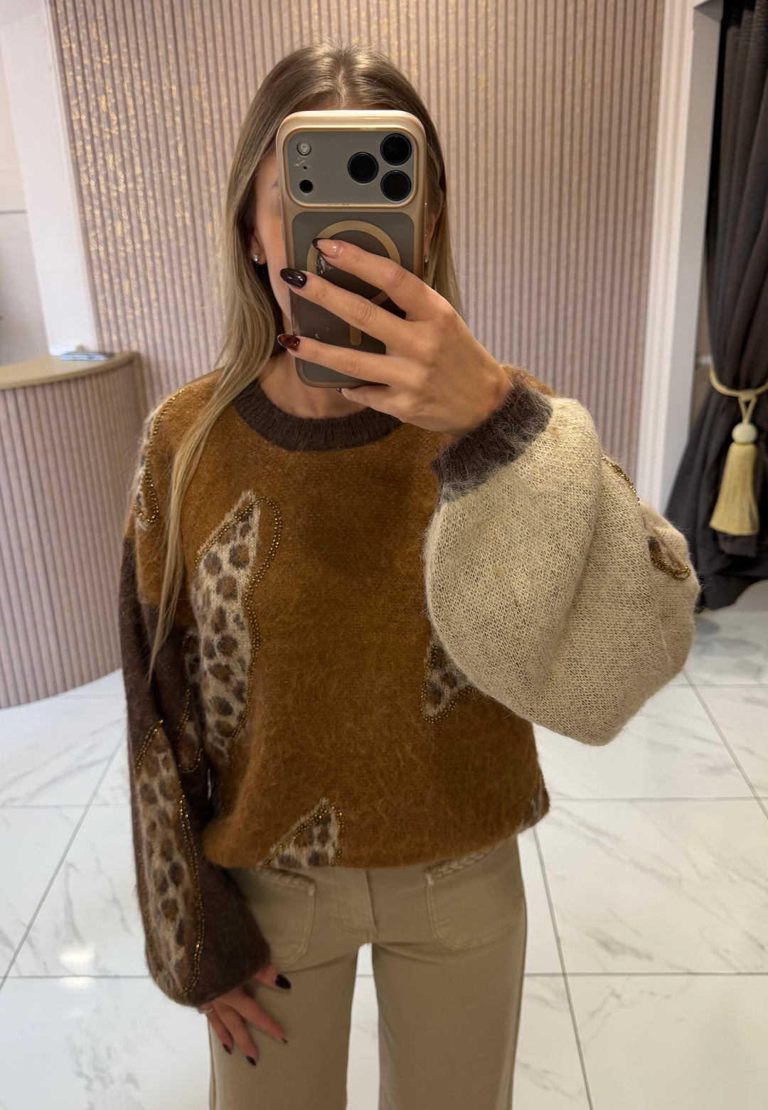 Giselle Leopard Print Knit Jumper
