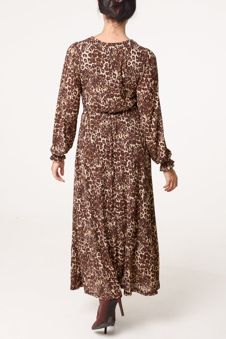 Polly Leopard Print Button Front Dress