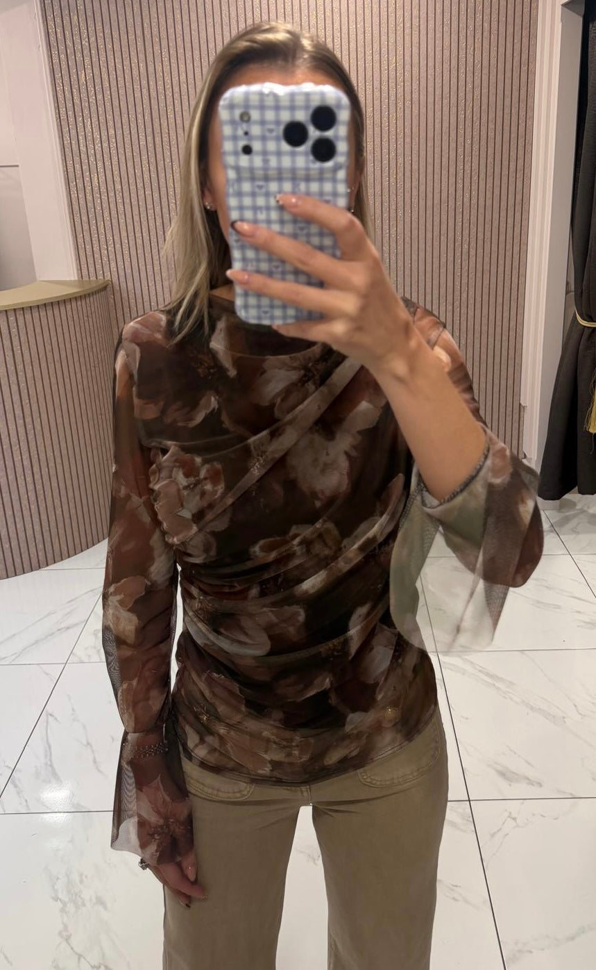 Mina Floral Print Blouse/Top