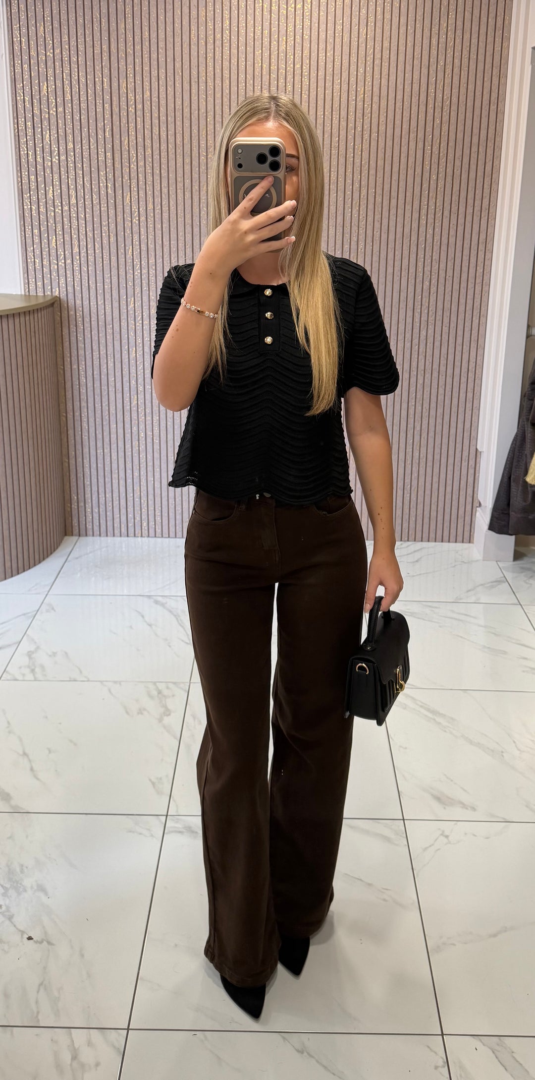 Beth Chocolate High Waist Wide Leg Jeans