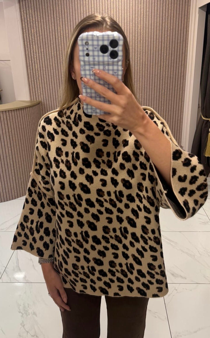 Kate Leopard Print Knit Top/Jumper