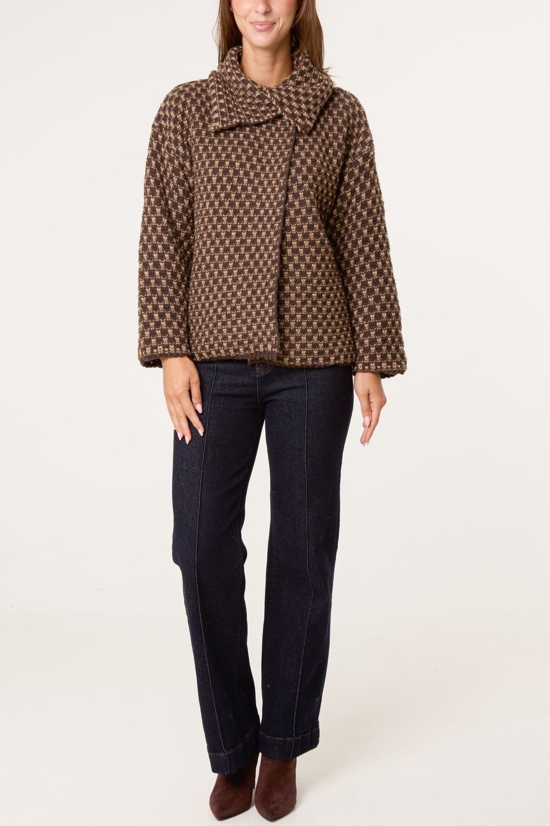 Edie Geo Print Knit Coat/Cardigan