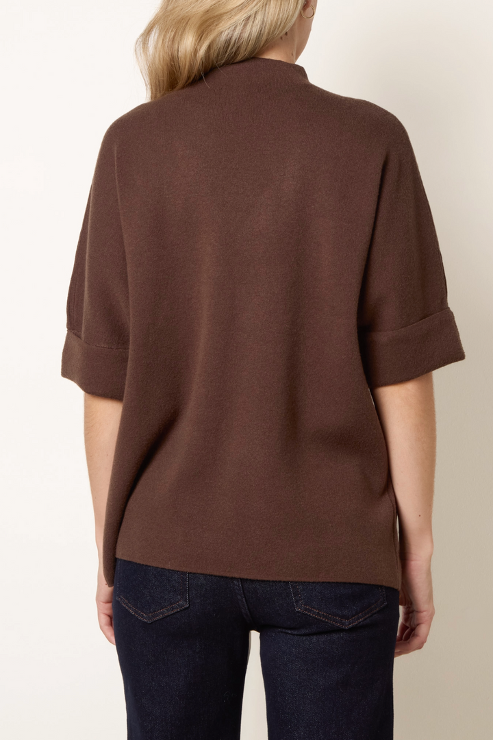 Amelia Chocolate 3/4 Sleeve Knit Top/Jumper