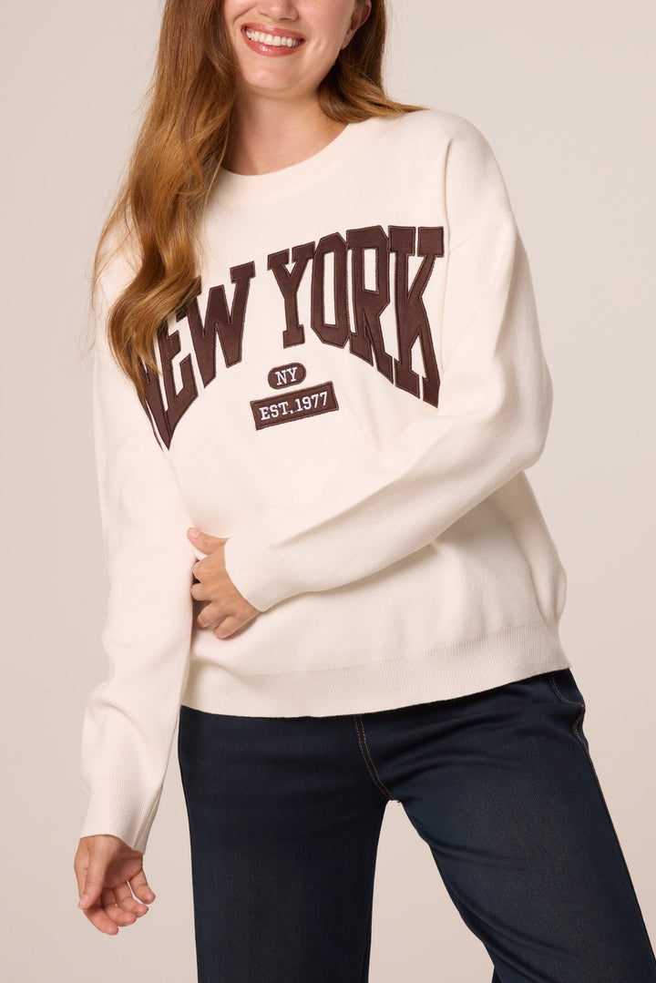 NEW YORK 1977 Cream Knit Jumper