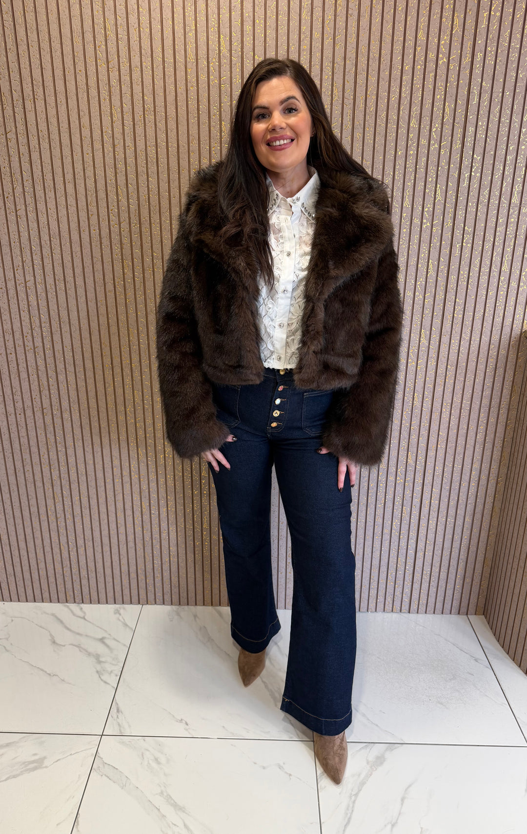 Lexi Chocolate Faux Fur Jacket/Coat
