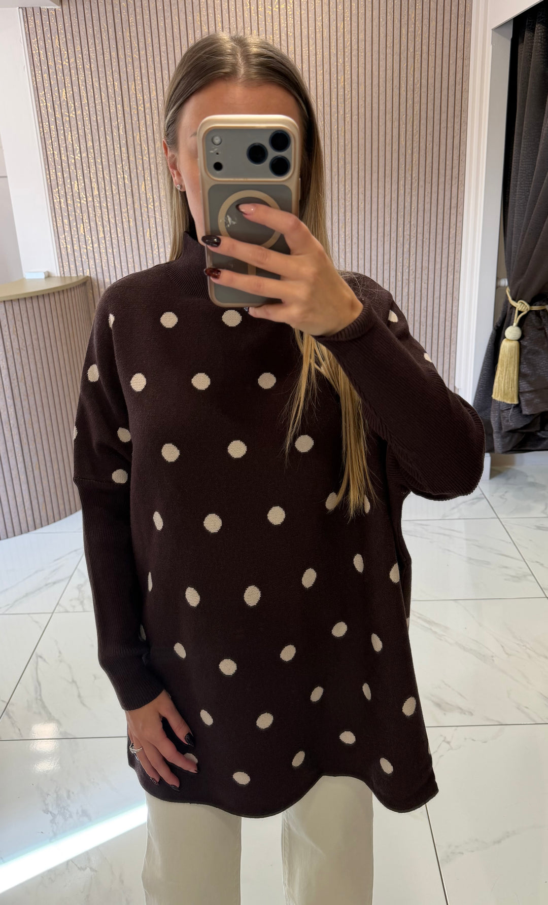 Esme Chocolate Polka Dot Jumper