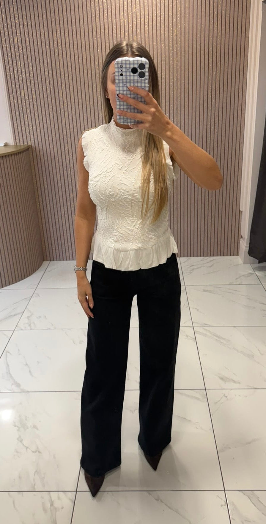 Anna Ivory Floral Detail Top