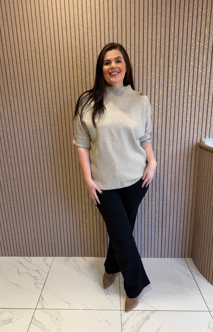 Amelia Beige 3/4 Sleeve Knit Top/Jumper