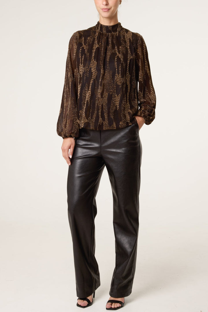 Gina Gold Snake Print Blouse