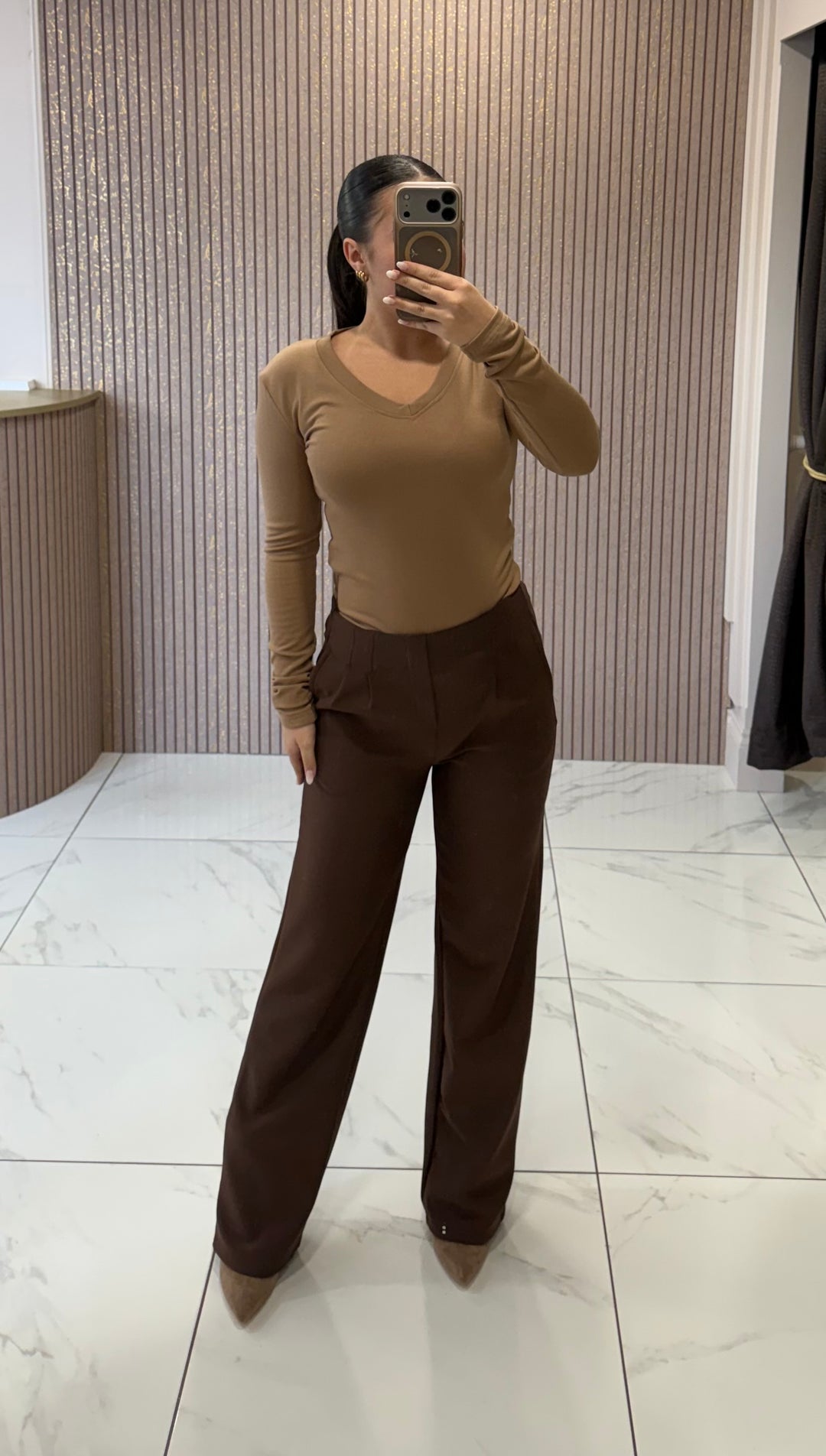 Alexa Chocolate Stretch Scuba Trousers