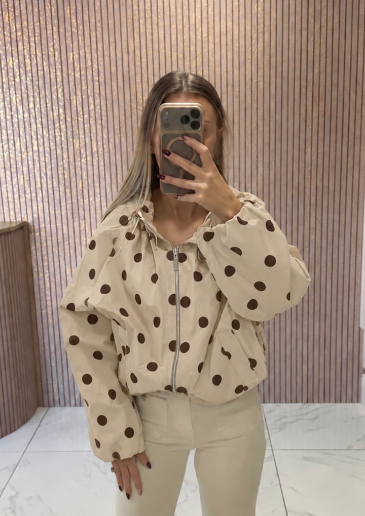 Darla Beige Polka Dot Lightweight Jacket