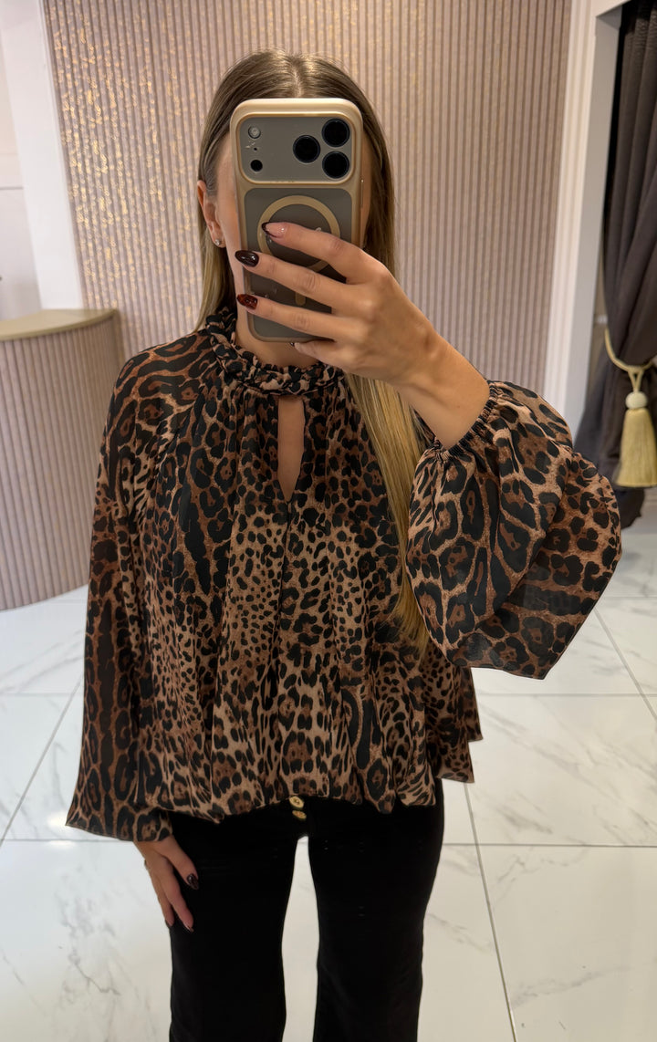 Shayla Leopard Print Blouse