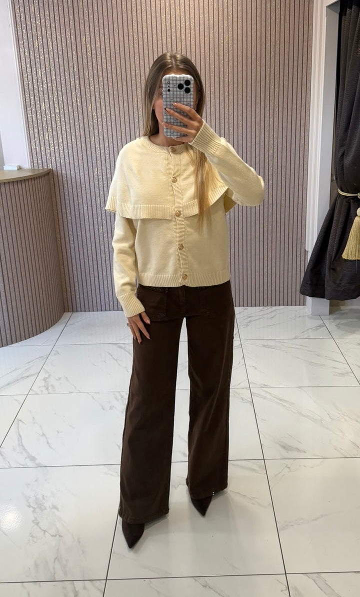 Imogen Cream Cape-style Knit Cardigan/Jumper
