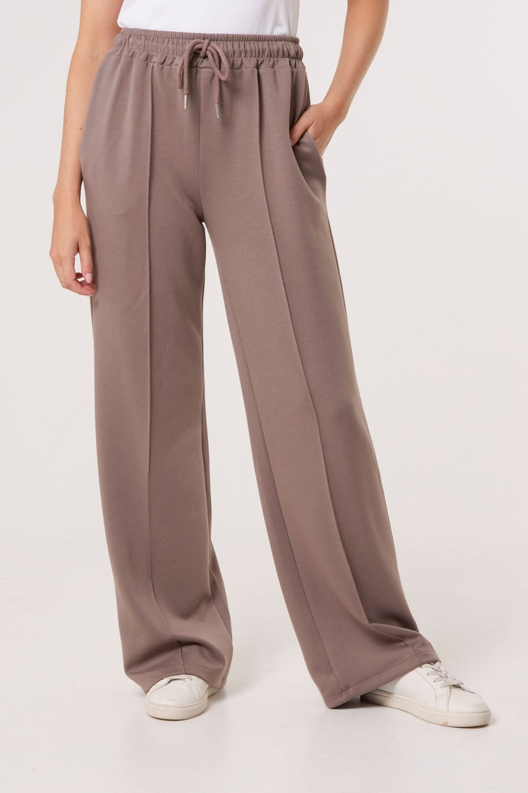PETITE Taupe Seam Front Jogger Trousers