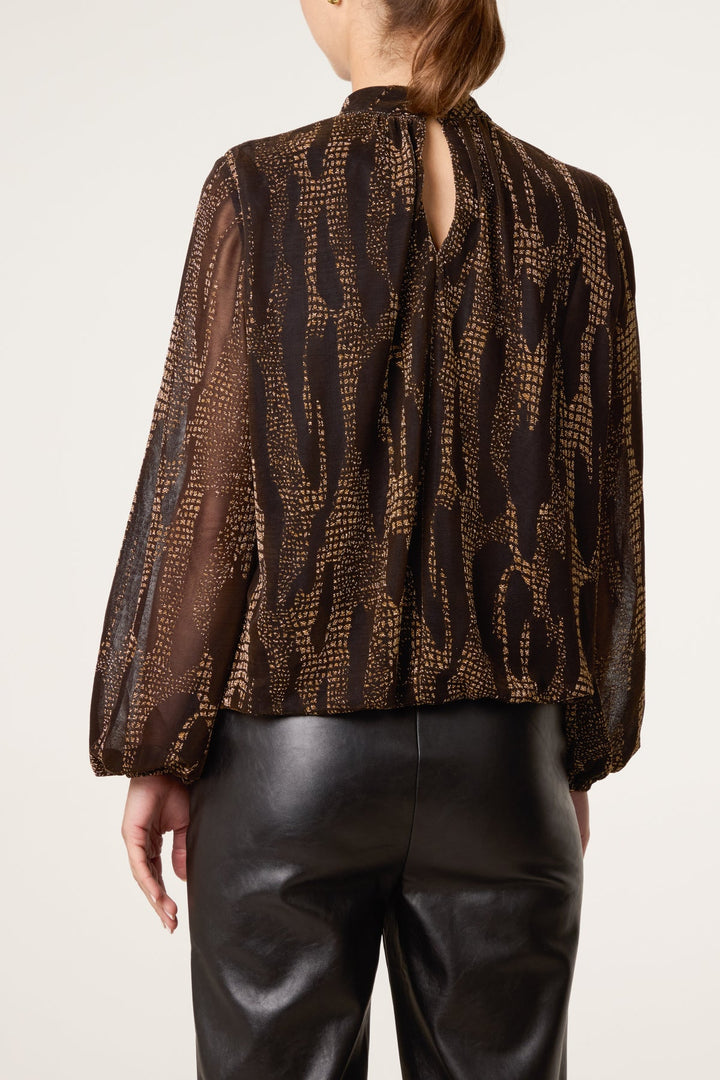 Gina Gold Snake Print Blouse