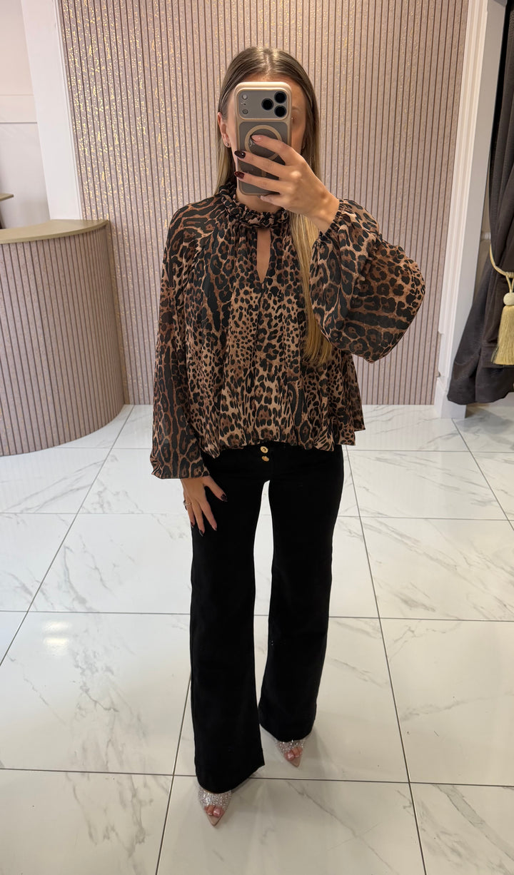 Shayla Leopard Print Blouse