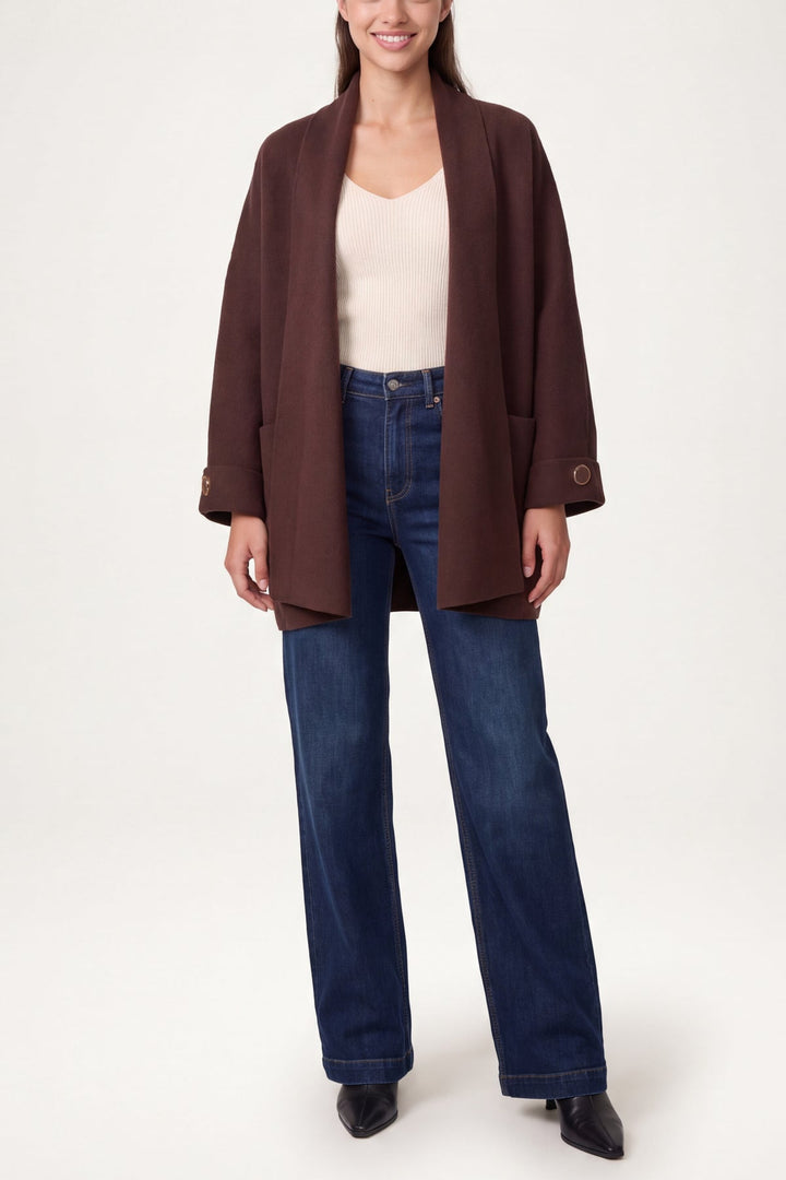 Anna Chocolate Heavyweight Cardigan