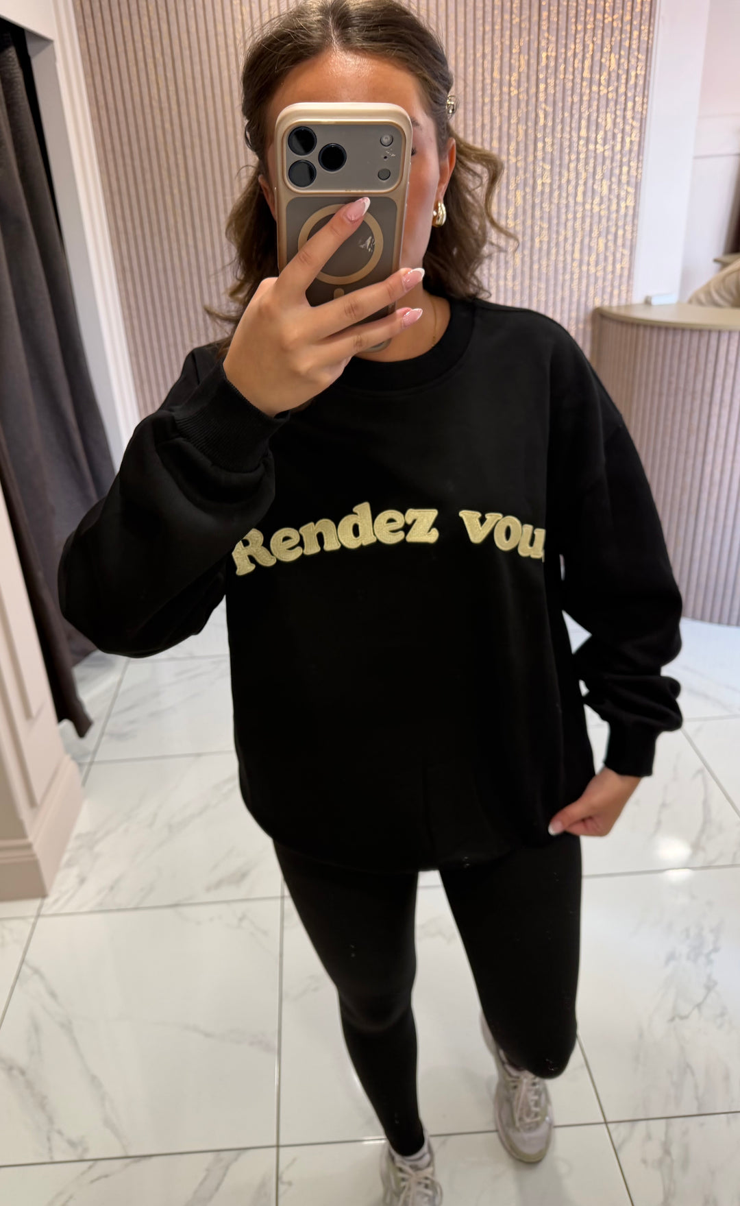Rendez Vous Black &amp; Cream Embroidered Sweater