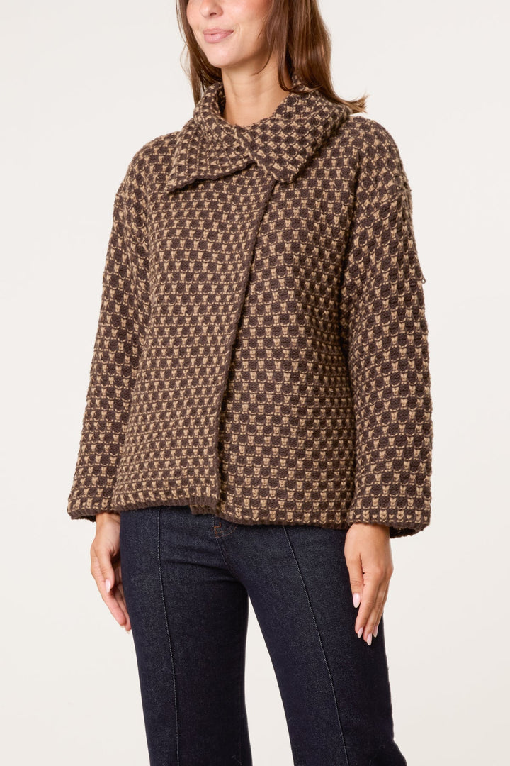 Edie Geo Print Knit Coat/Cardigan