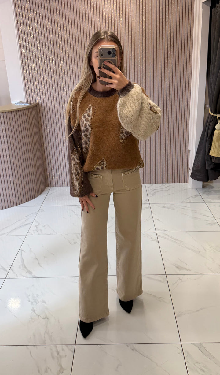 Giselle Leopard Print Knit Jumper