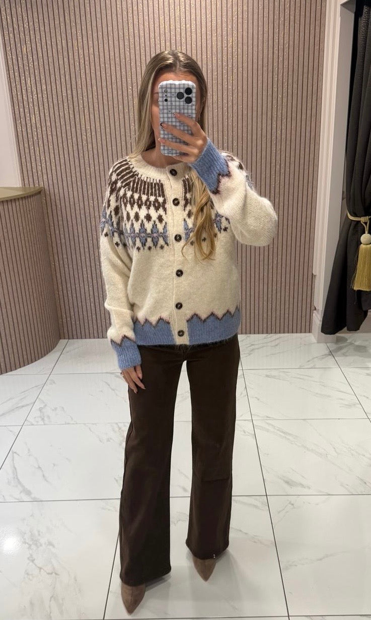 Sophia Fair-isle Pattern Cardigan